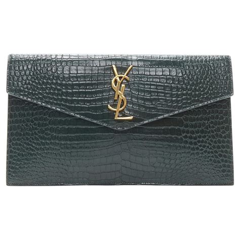 ysl croc clutch bag